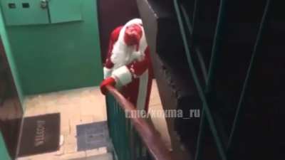 Even Santa has trouble after New Years in Russia