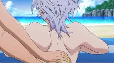 Applying sun oil [Yuuna & the Haunter Hot Springs]