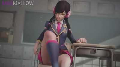 D.VA is a naughty schoolgirl (Magmallow)