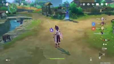 Kujou Sara's teleport is random and inconsistent making dodging/repositioning impossible to plan