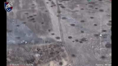Russian armored column gets attacked by Ukrainian 25th brigade by Tonenke, March 2024 (music from source)