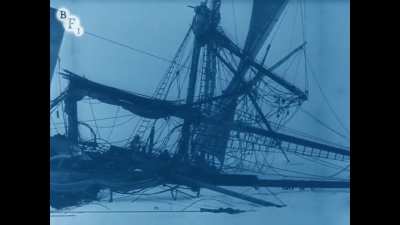 Film footage of the Endurance, the ship which Sir Ernest Shackleton took to Antarctica, being crushed by the pack ice.