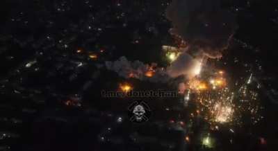 RU Pov: AFU hits russian ammunition depot in Makeevka