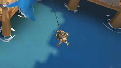 How to use Hammond's grappling hook while in crab form.