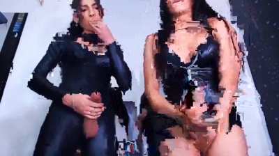 Lesbians jerk off