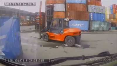 Walking through a shipping yard while on your phone
