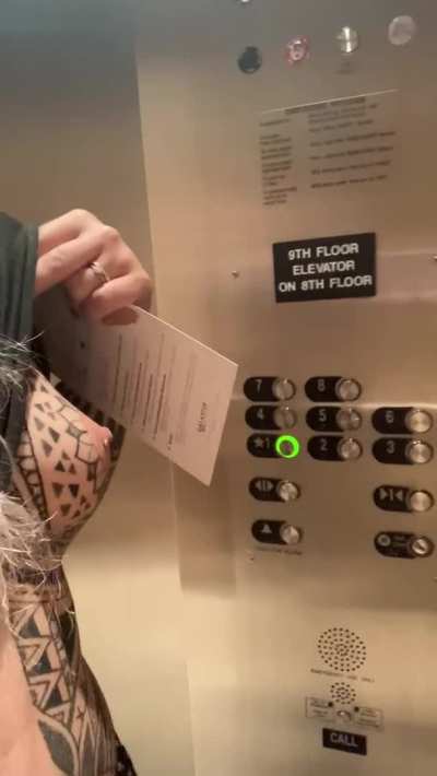 Flashing my boobies in the elevator