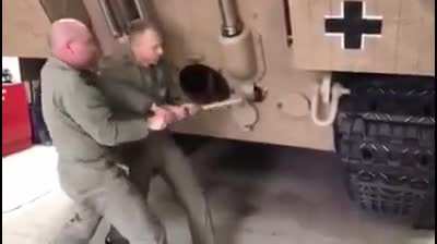 Inertia starter on a WW2 Panther tank