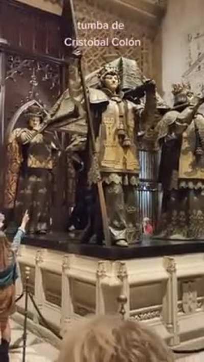 The tomb of Christopher Columbus in the cathedral of Seville, Spain