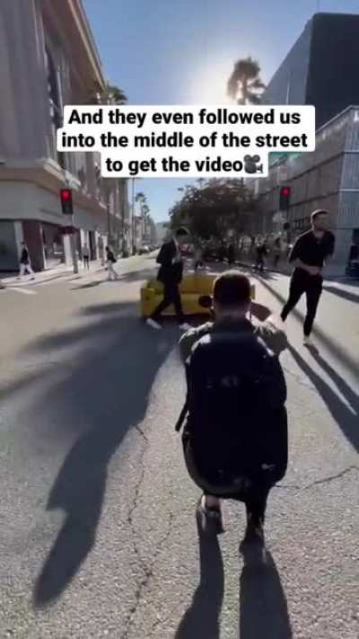 Let's put a couch in the middle of the road for a video