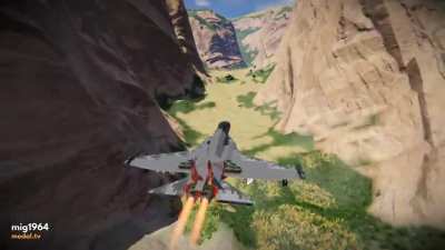Canyon Race in F-18 looking plane