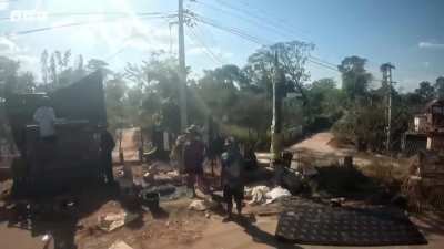 Anti-Junta Rebel Raid on a Myanmar Junta Police Station in Taungkyarin, Kawkareik Township, Karen [Kayin] State and Junta Helicopters Flying over a Rebel Camp (From a BBC documentary about 