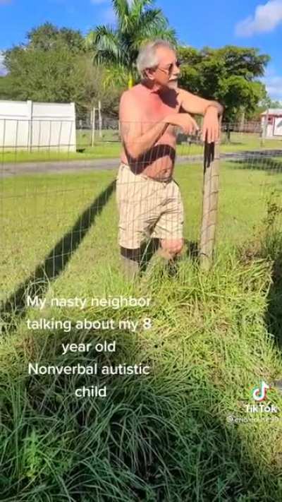 Neighbor calls the cops because he believes autistic child playing in the yard is being 