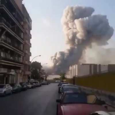 New footage shows the massive explosion in Beirut street