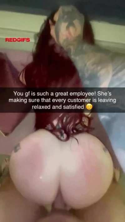 Your girlfriend got a new job where she works with your bully and in just one day she’s become his favorite employee!