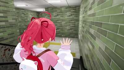 Miko being cute on an escalator. Love how seamlessly she inserts herself into games