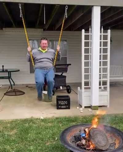 Grown man breaks child’s swing