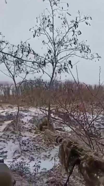 Ukrainian ATGM strike on a Russian target. Unknown location