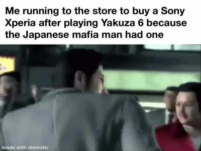 why does everyone in yakuza 6 have a sony xperia