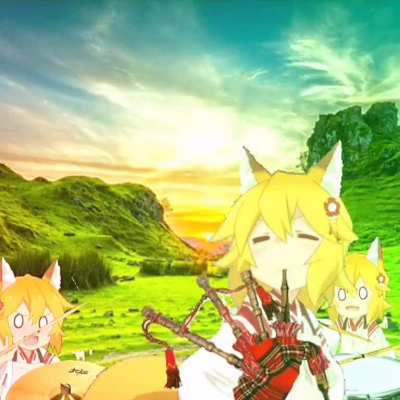 Scottish senko playing the bagpipe, because why not !