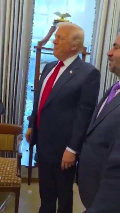 Trump sprays former Al Qaeda/Syria President with MAGA fragrance