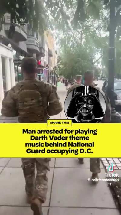 Oi m8, you got a loicense to play darth vader music?!