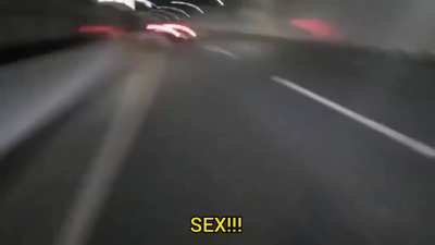 japanese man screams about sex while sprinting down a freeway