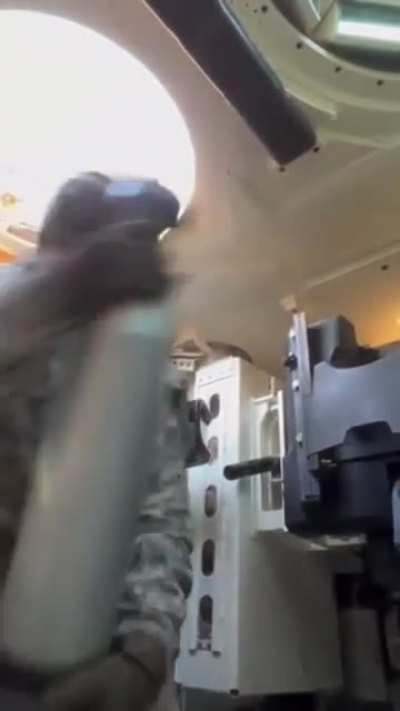 This soldier has a job loading a massive Tank shell into the breech in a tiny enclosed space. Over and over.