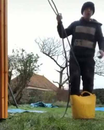 Pulling yourself up in a bucket