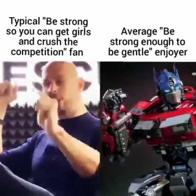 optimus having the chad quotes as usual