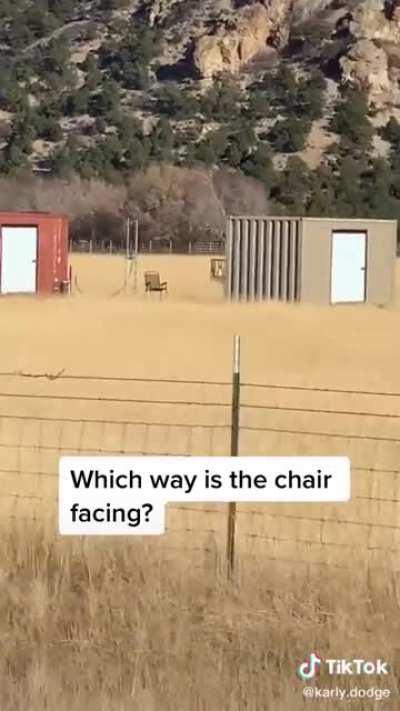 Which way is the chair Facing?