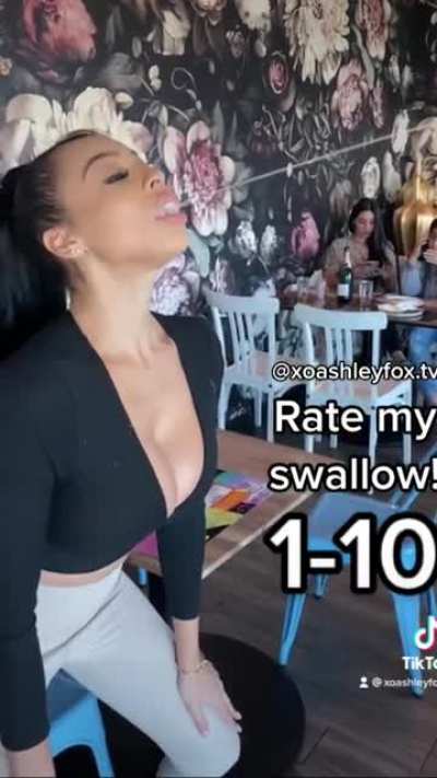 she can definitely swallow