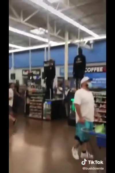 Nothing to see here, just a couple of dudes vibin in Walmart
