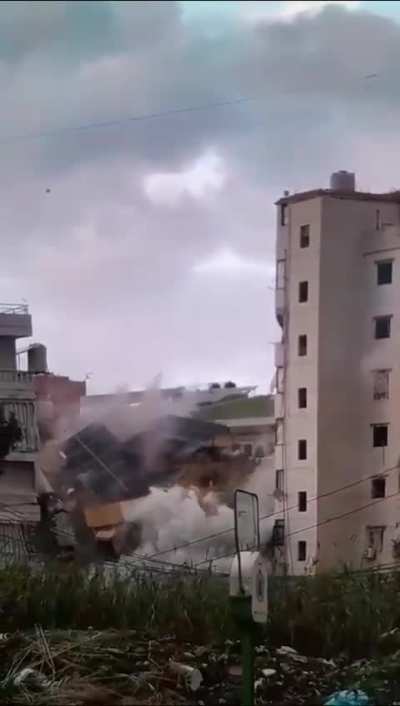 Israeli airstrike on a building in Dahyeh in Lebanon today