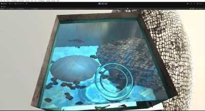 Procedurally generated caustics based on the water surface wave patterns