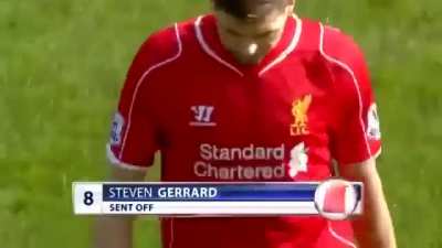 Steven Gerard's last game against Manchester United at Anfield spent 38 seconds on the pitch before getting sent off 😂