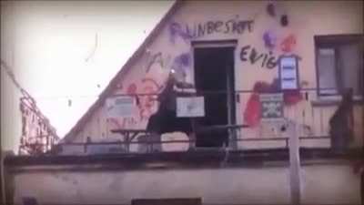 Original Aufnahme vom Schanzenfest, Rainer blieb unbesigt!