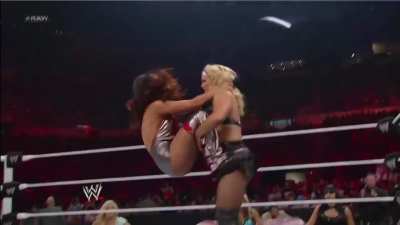 Nikki Bella takes Beth Phoenix off her feet