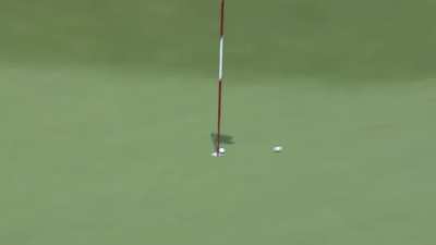 Lydia Ko’s shot ricochets off another ball to hole out for an eagle on 18 at the HSBC Women’s World Championship
