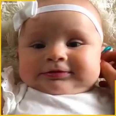 Baby listening for the first time