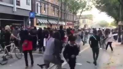 Motorist refuses to get Reginald Denny'd by George Floyd protestors