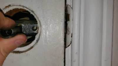 Home alone and the bathroom door knob just broke and locked me in.