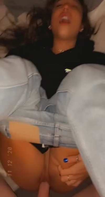 Cute mixed slut takes white cock