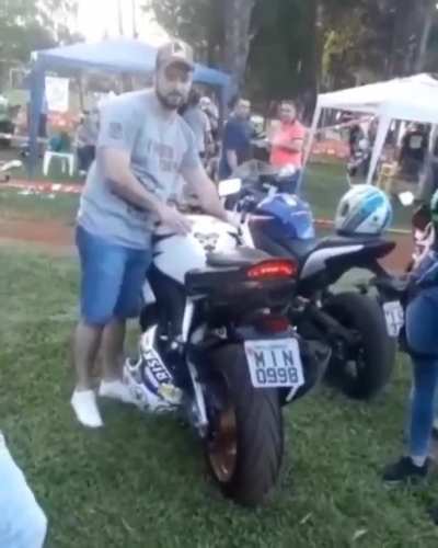 Holding the gas of the motorcycle