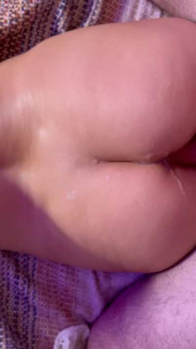(Mf) covered my ass in cum and puts it back in