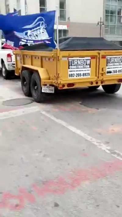 Big Tough Texan Trump Supporter Steals A Teenagers Skate Board And Attempts To Break It In Half