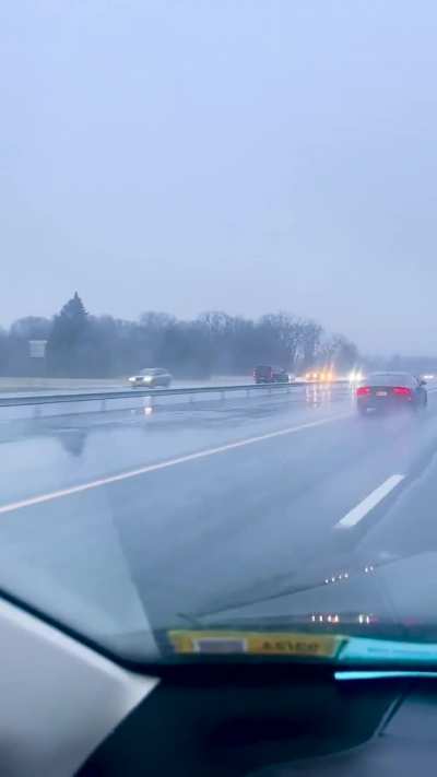 Car driving on the wrong side of the road