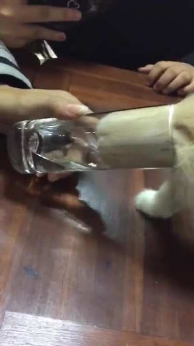 He really wants that water