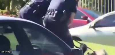 Karen learns real quick what happens if you hit a cop with dog shit