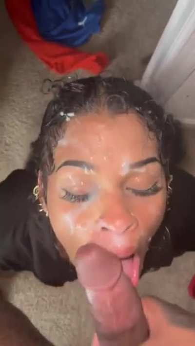 stuffs her throat after getting destroyed